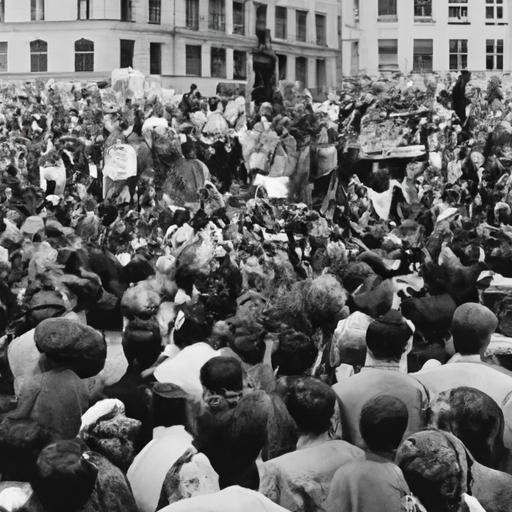 Protesters expressing their dissent during the Cold War era.
